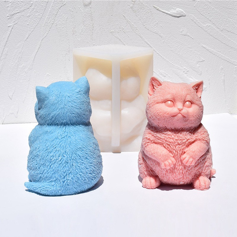 3D Fat Cat Silicone Candle Mol - Soap Making Animal Fat recension och pris