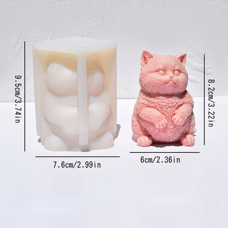 3D Fat Cat Silicone Candle Mol - Soap Making Animal Fat recension och pris