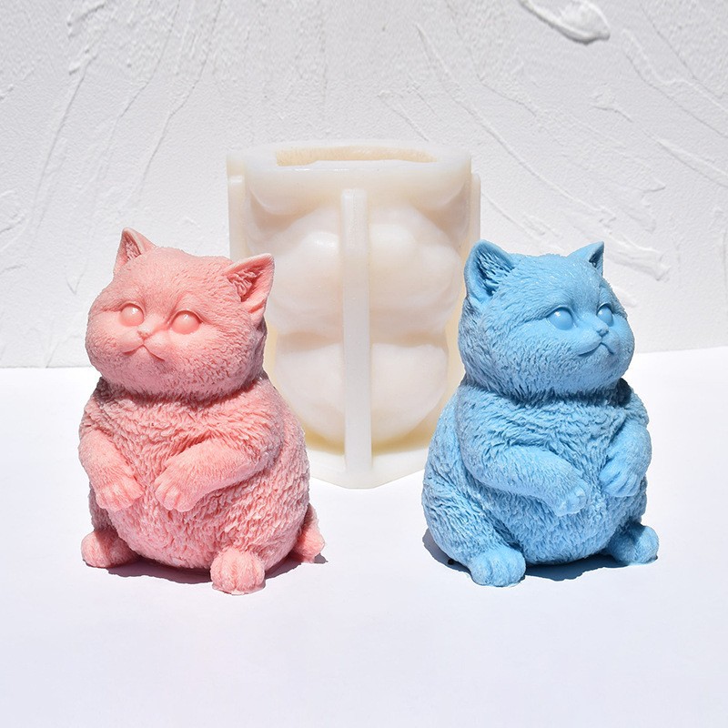 3D Fat Cat Silicone Candle Mol - Soap Making Animal Fat recension och pris