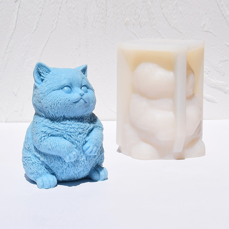 3D Fat Cat Silicone Candle Mol - Soap Making Animal Fat recension och pris