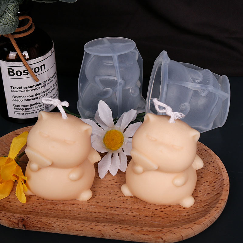 Cute Fat Cat Silicone Candle M - Soap Making Animal Fat recension och pris